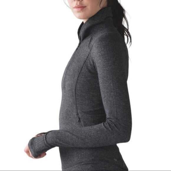 Lululemon Think Fast Pullover Size 4 Heathered Herringbone - Picture 4 of 12